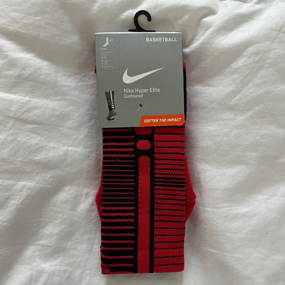 Nike Red and Black Crew Athletic Socks